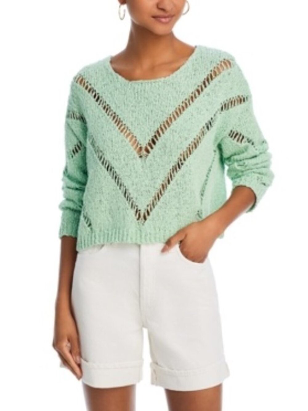 Vintage Havana Slit Knit Sweater Green Size M